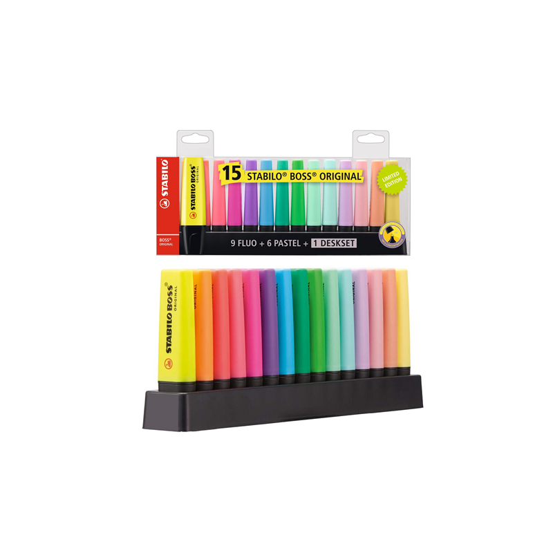SURLIGNEUR STABILO BOSS DESKSET 15PCS