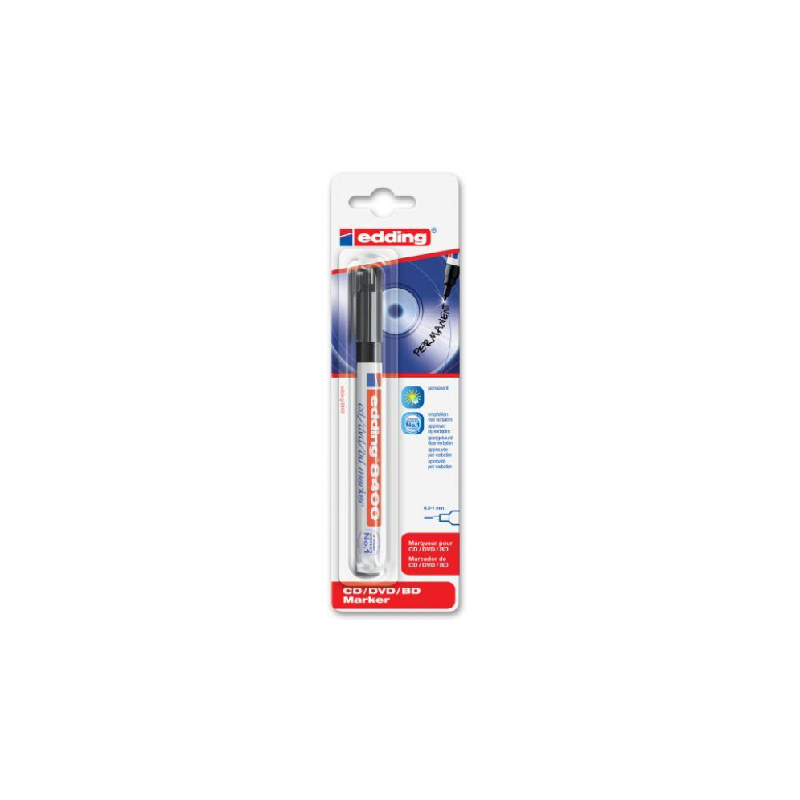 MARQUEUR CD EDDING 0,5-1MM NOIR BLISTER