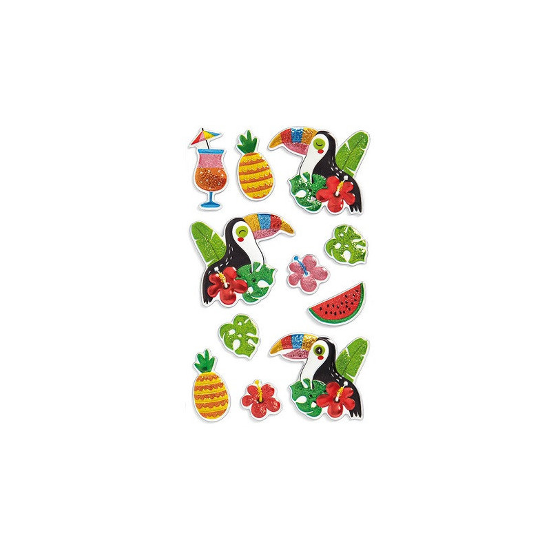 AUTOCOLLANT BSB CREATIVE-STICKER 3D PERROQUET