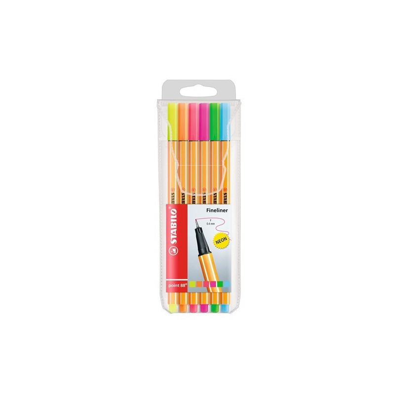 FINELINER STABILO POINT 6PCS NEON