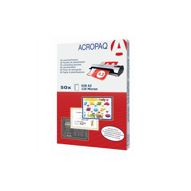POCH. A LAMINER ACROPAQ 303X426(A3) 125µ 50PCS