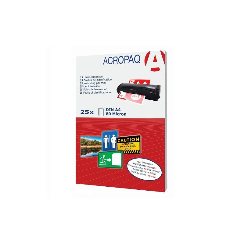 POCH. A LAMINER ACROPAQ 216X303(A4) 80µ 25PCS