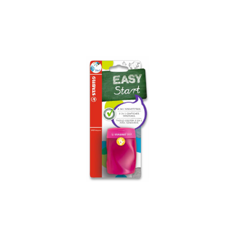 TAILLE-CRAYONS STABILO 3 EN 1 EASY GAUCH. BLISTER