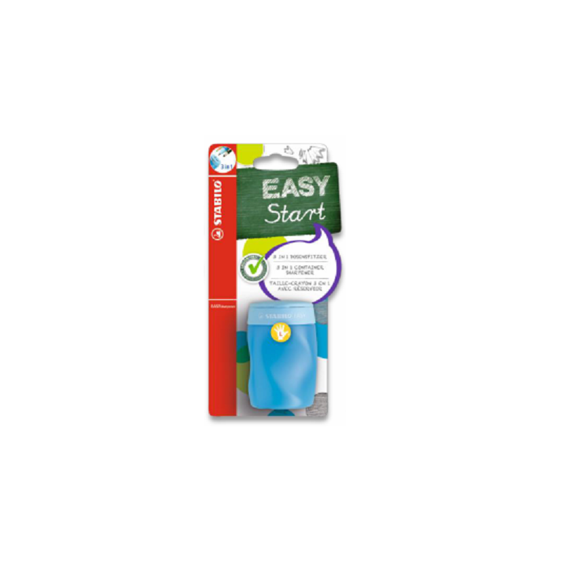 TAILLE-CRAYONS STABILO 3 EN 1 EASY GAUCH. BLISTER