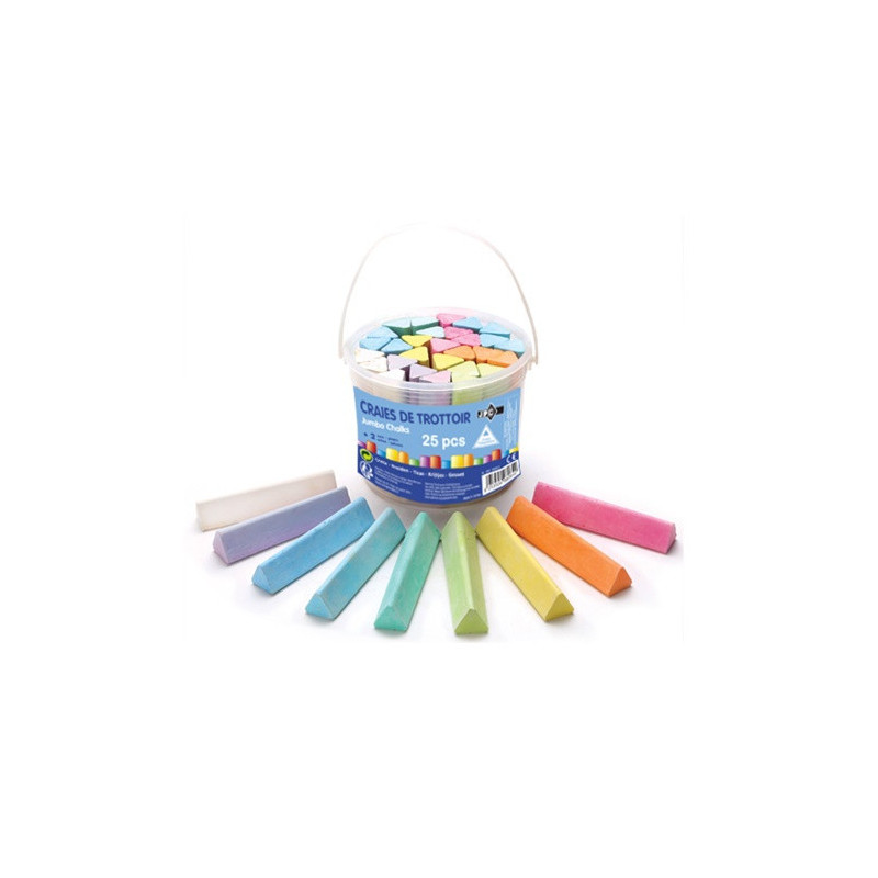CRAIE TROTTOIR TRIANGULAIRE WONDAY ASS. 25PCS