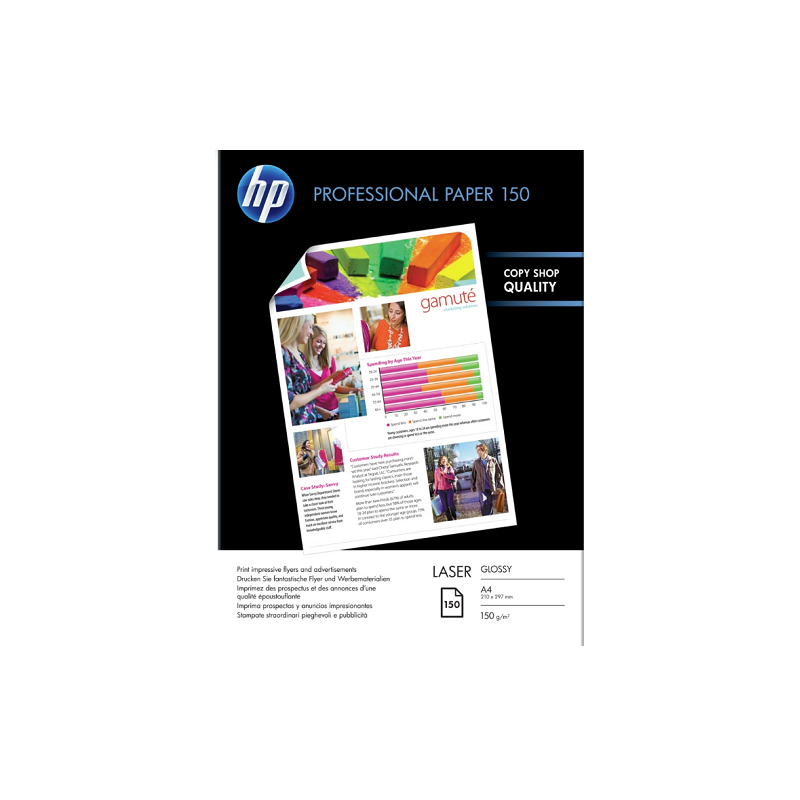 PAPIER PHOTO A4 HP GLOS. 150G 150FLS