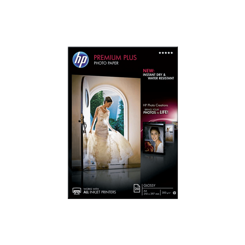 PAPIER PHOTO A4 HP GLOS. 300G 20FLS