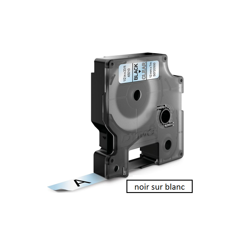 DYMO RUBAN D1 12MMX7M NOIR/BLANC (45013)