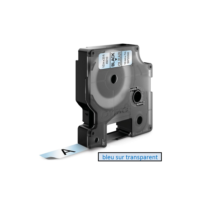 DYMO RUBAN D1 9MMX7M BLEU/TRANSP. (40910)