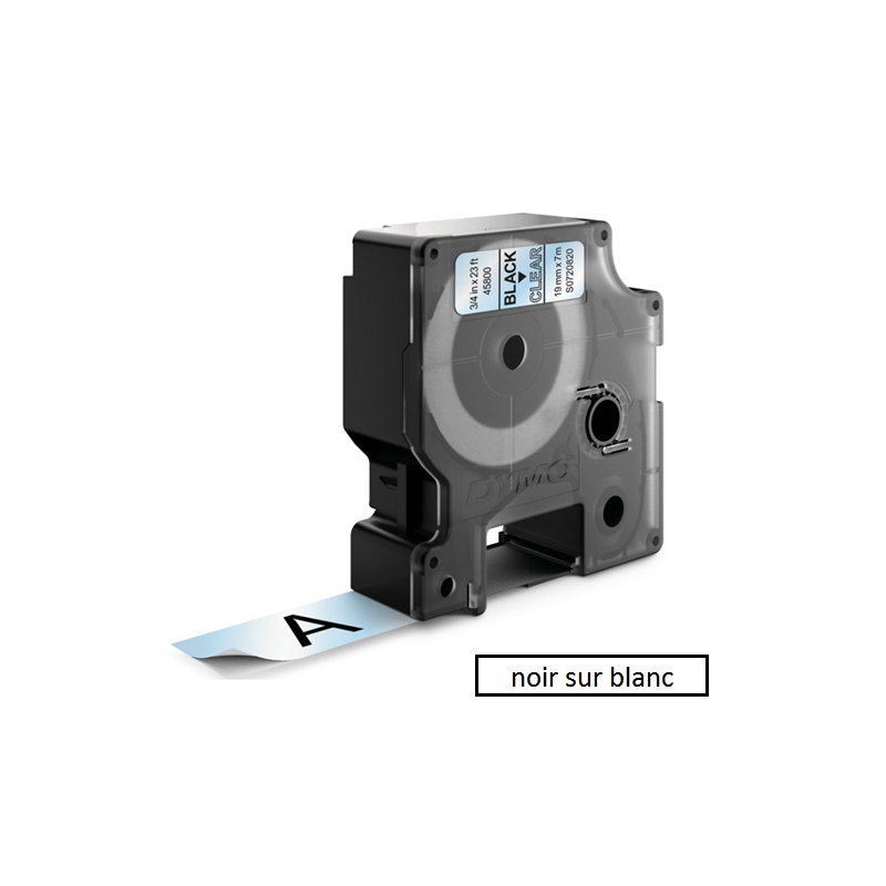 DYMO RUBAN D1 19MMX7M NOIR/BLANC (45803)