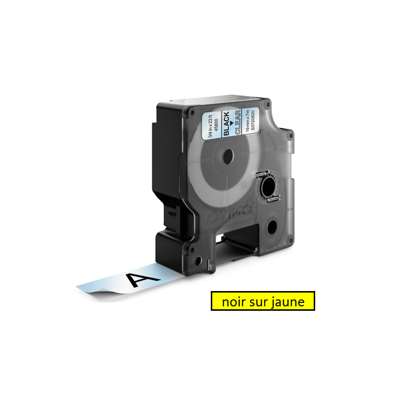 DYMO RUBAN D1 19MMX7M NOIR/JAUNE (45808)