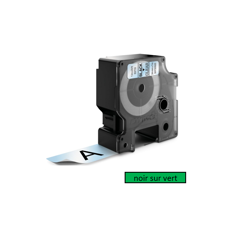 DYMO RUBAN D1 24MMX7M NOIR/VERT (53719)