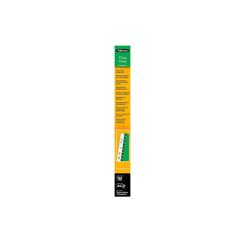 BANDE DE CLASSEMENT A4 RELIURE FELLOWES PLASTIQUE 100PCS