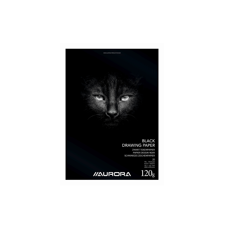 BLOC DESSIN NOIR 245X345MM 120G 20FLS AURORA