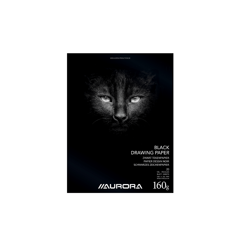 BLOC DESSIN NOIR 240X315MM 160G 20FLS AURORA