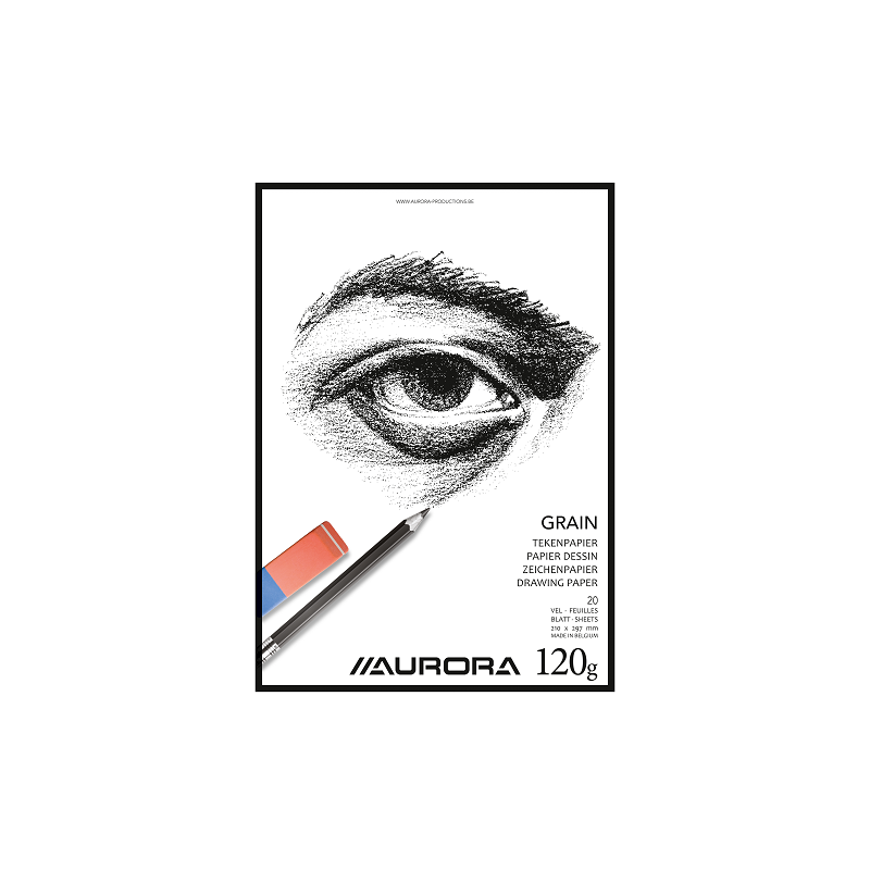 BLOC DESSIN BLANC 210X297MM A4 120G 20FLS AURORA