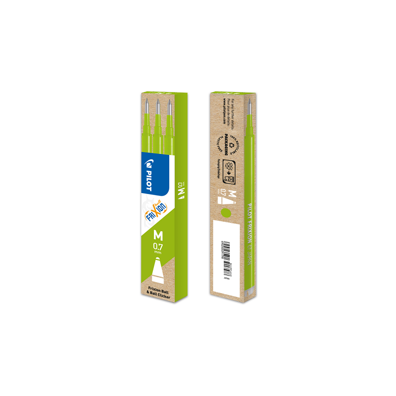 MINE PILOT FRIXION BALL 0,7 VERT CITRON 3PCS