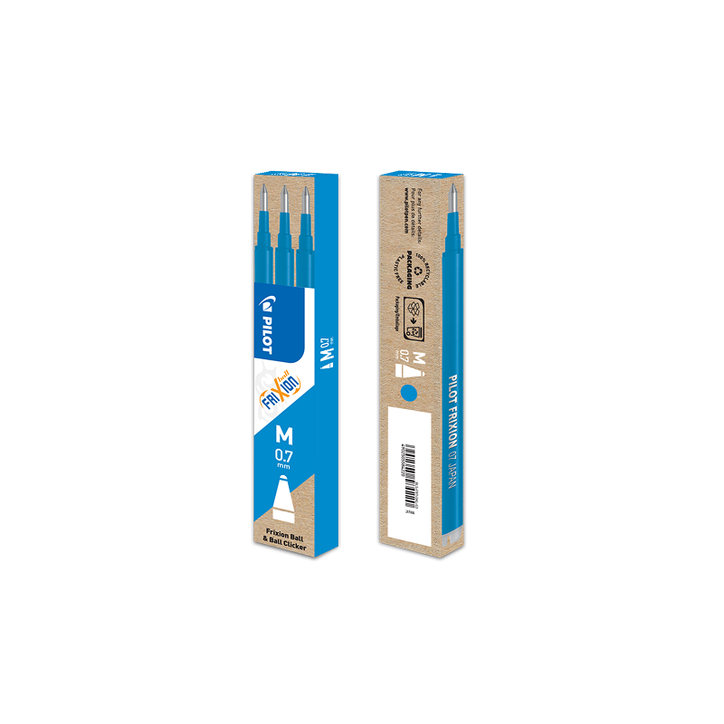 MINE PILOT FRIXION BALL 0,7 BLEU CIEL 3PCS