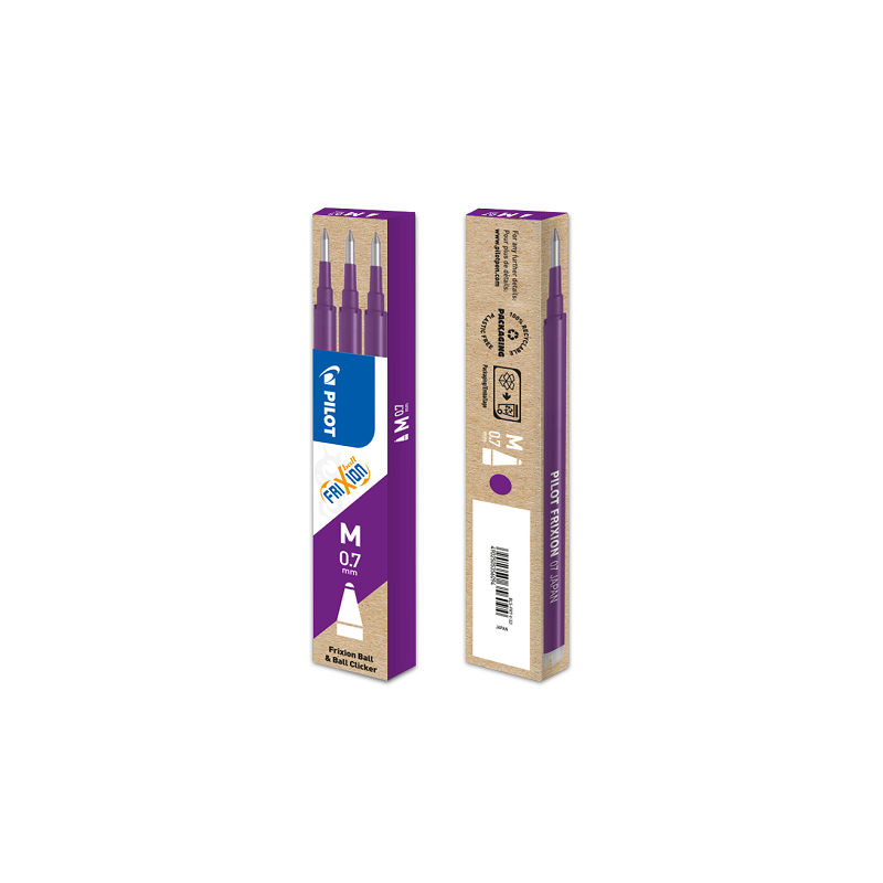 MINE PILOT FRIXION BALL 0,7 VIOLET 3PCS