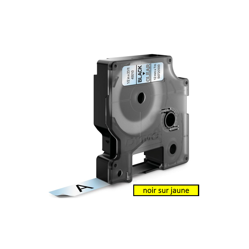 DYMO RUBAN D1 12MMX7M NOIR/JAUNE (45018)