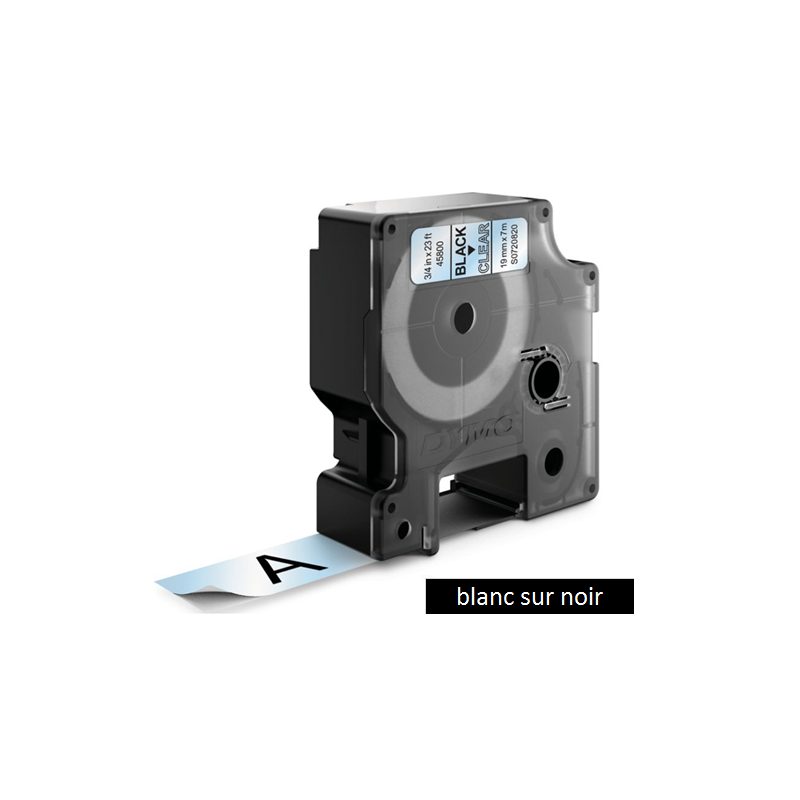 DYMO RUBAN D1 19MMX7M BLANC/NOIR (45811)