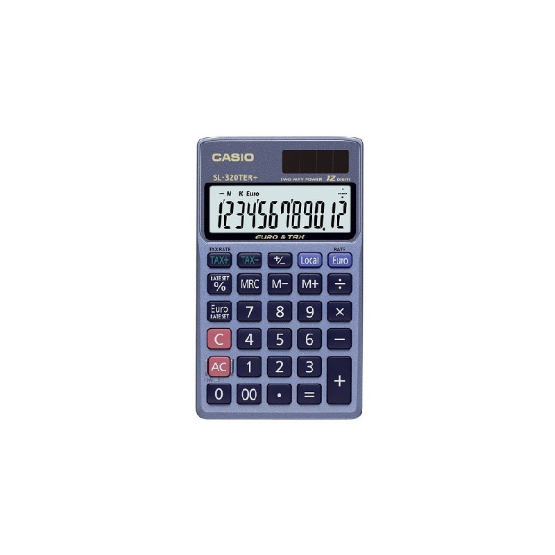 CALCULATRICE POCHE 12 CHIF. CASIO BLEU