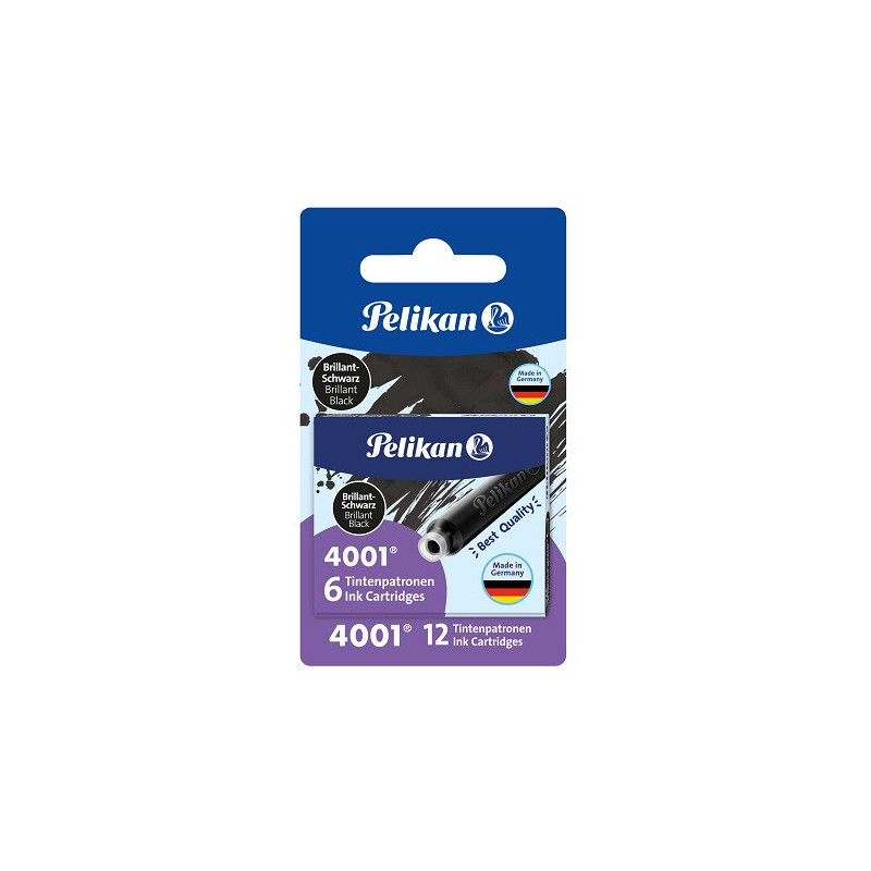 CARTOUCHE ENCRE PELIKAN TP6 NOIR 2X6PCS BLISTER (300004127)