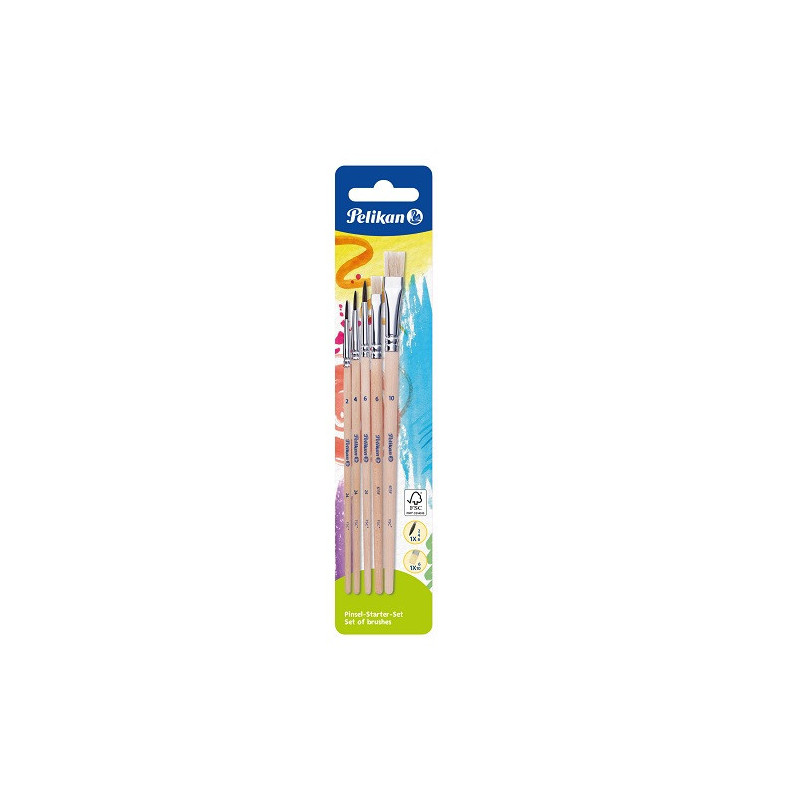 PINCEAU PELIKAN AQUA. COURT 2-4-6 / BROSSE 6-10 BLISTER (100401594)