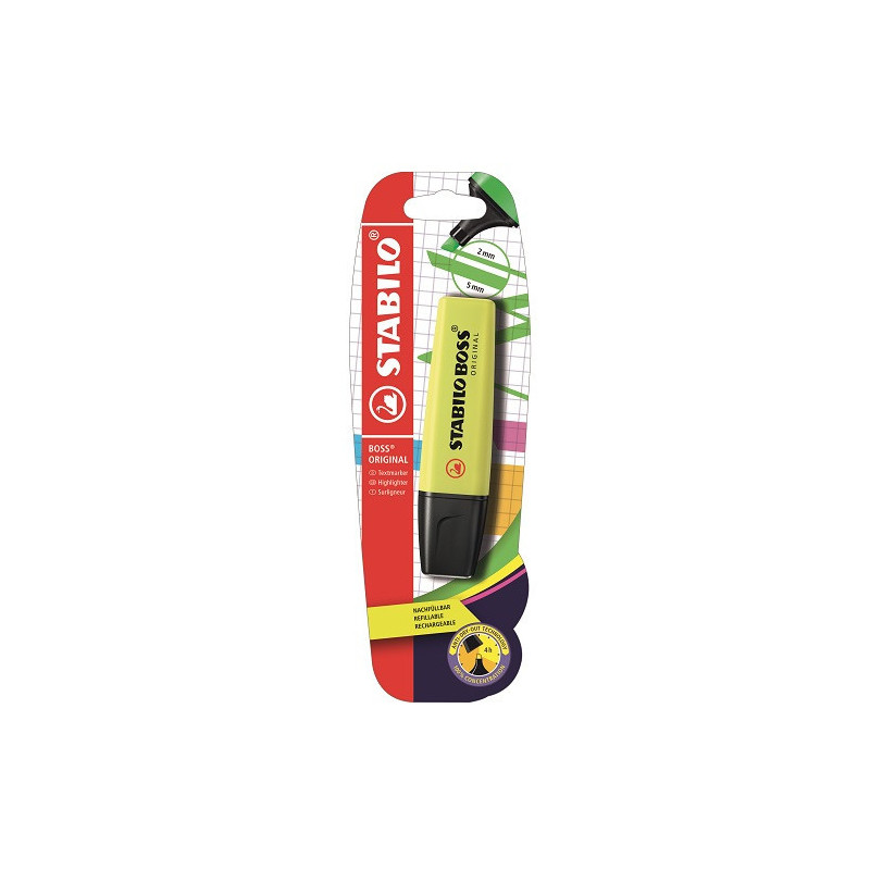 SURLIGNEUR STABILO BOSS JAUNE BLISTER