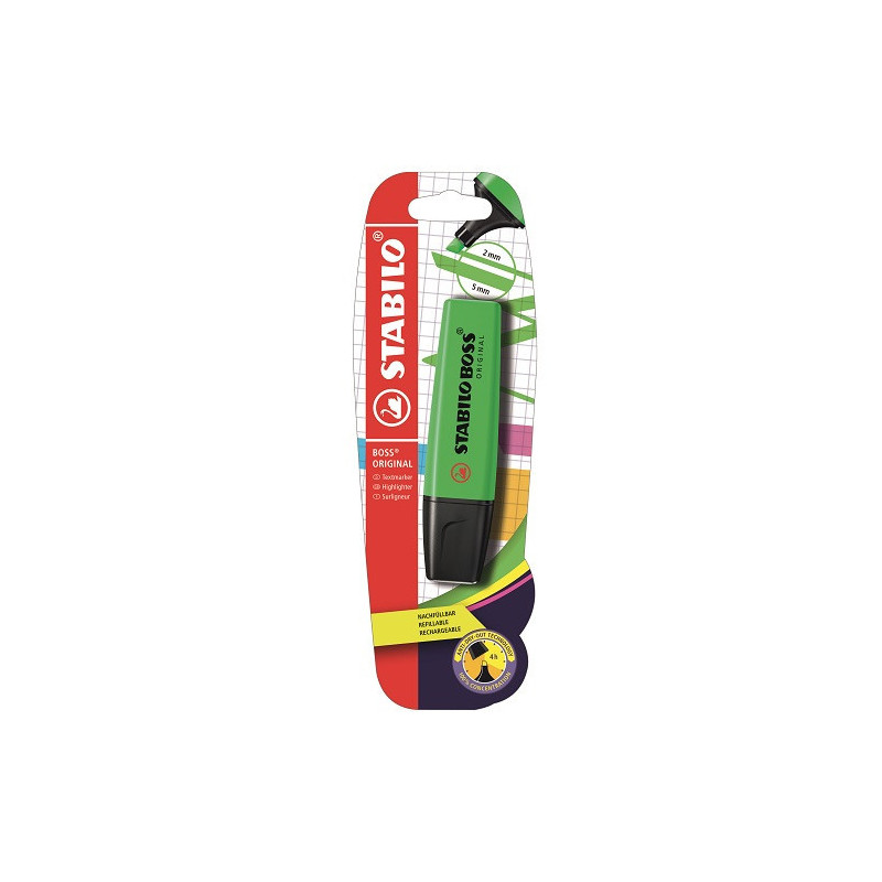 SURLIGNEUR STABILO BOSS VERT BLISTER