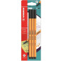 FINELINER STABILO POINT 3PCS NOIR BLISTER