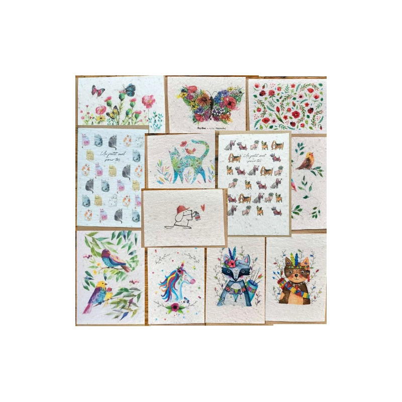 CARTE A PLANTER ANIMAUX ASS.