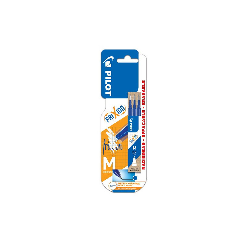 MINE PILOT FRIXION BALL 0,7 BLEU 3PCS BLISTER
