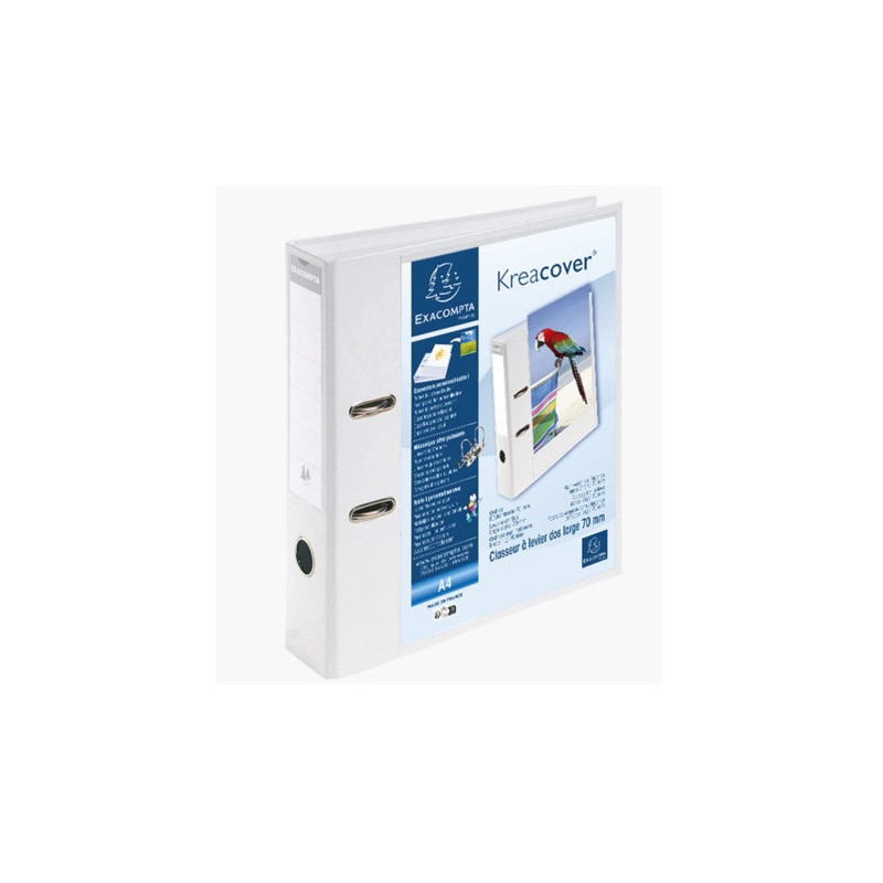 CLASSEUR EXACOMPTA PVC 7CM BLANC KREACOVER PERSONNALISABLE