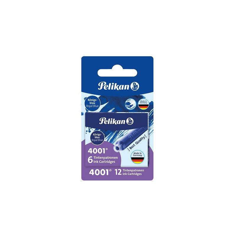 CARTOUCHE ENCRE PELIKAN TP6 BLEU 2X6PCS BLISTER (300004126)