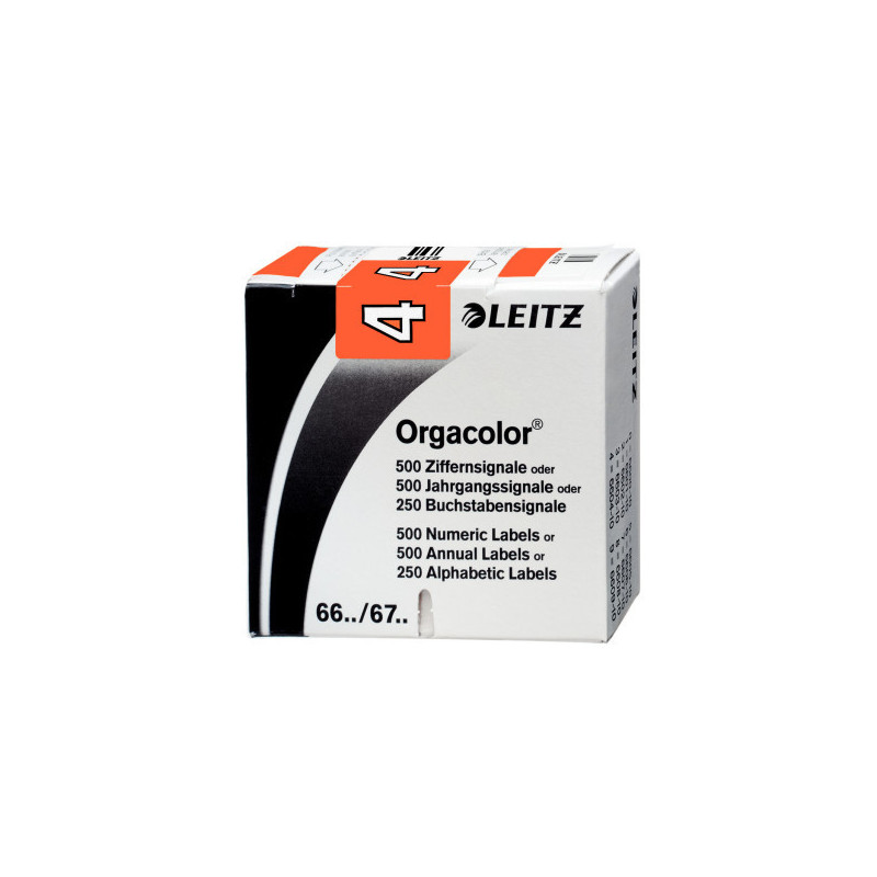 ETIQUETTE LEITZ CHIFFRE 4,BTE.500PCS