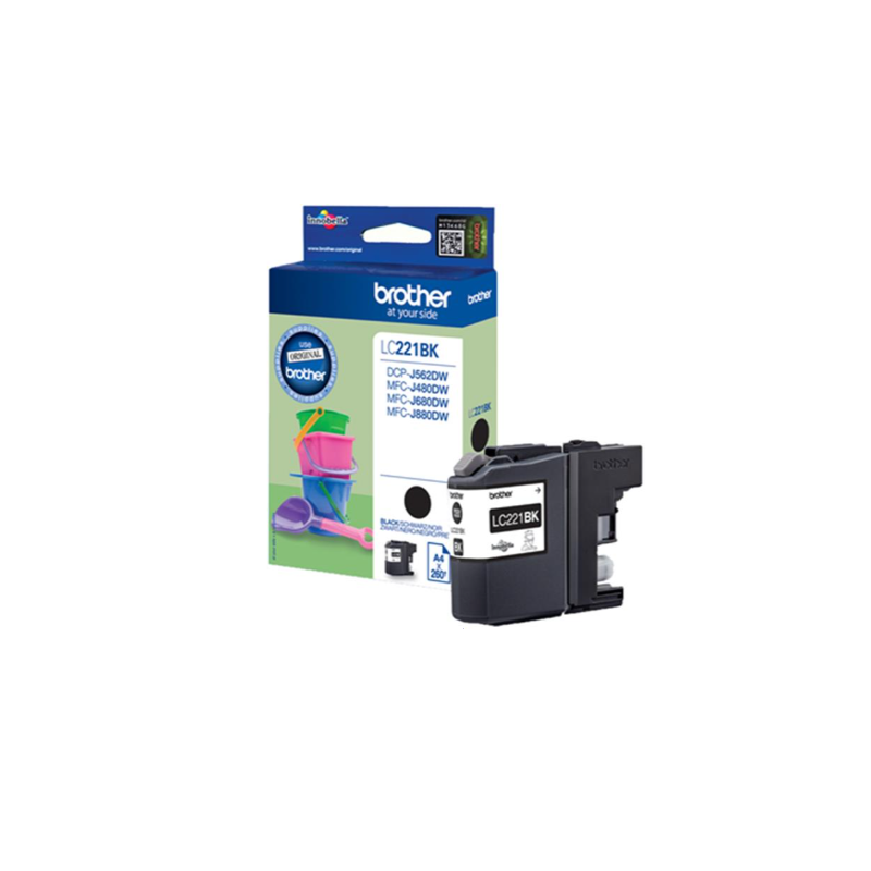 CARTOUCHE IMP. BROTHER LC221BK NOIR 260P.