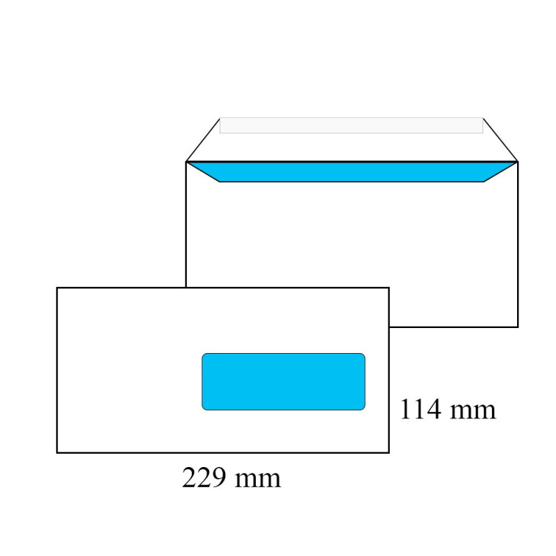 ENVEL.ADM. 114X229MM BLANC STRIP FEN.D. (911868)(C6/5)
