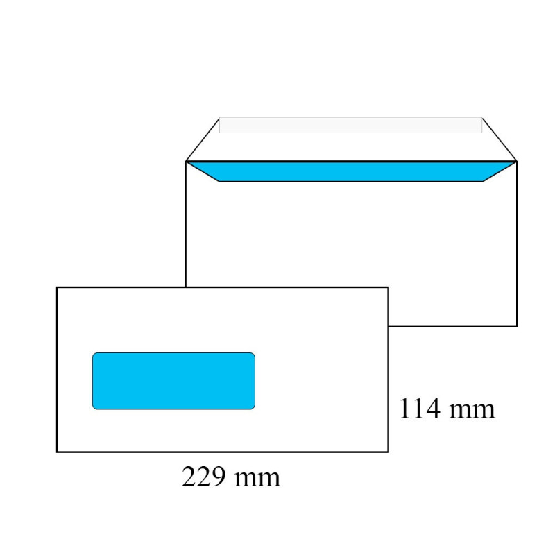 ENVEL.ADM. 114X229MM BLANC STRIP FEN.G.(912868)(C6/5)