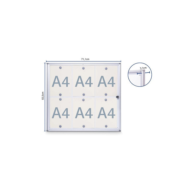 VITRINE MURAL MAUL INTERIEUR 65,1X71X3,1CM