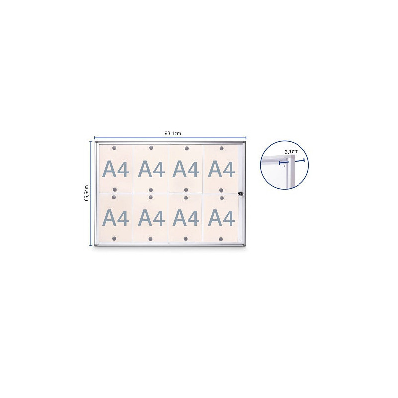 VITRINE MURAL MAUL INTERIEUR 65,1X93X3,1CM