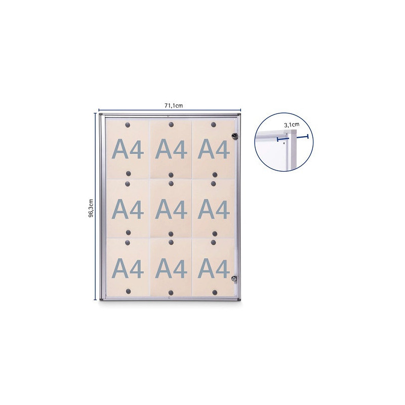 VITRINE MURAL MAUL INTERIEUR 95,1X71X3,1CM