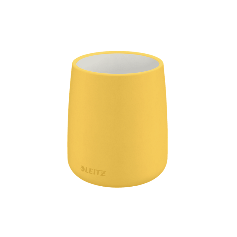 POT A CRAYONS LEITZ COSY JAUNE 87X87X108MM