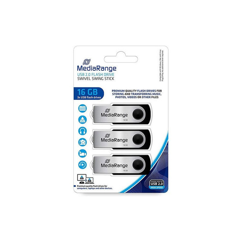 USB STICK MEDIARANGE 16GB 3PCS