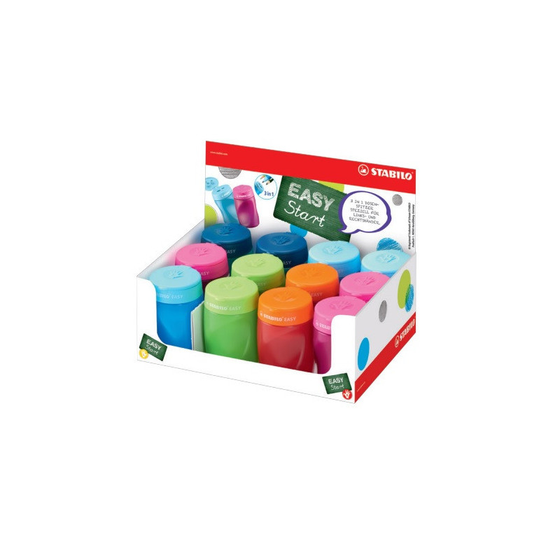 TAILLE-CRAYONS STABILO 3 EN 1 EASY PRES.12PCS