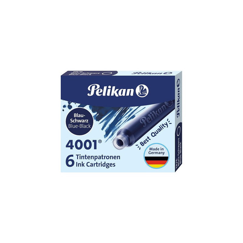 CARTOUCHE ENCRE PELIKAN TP6 BLEU/NOIR 6PCS (100435989)