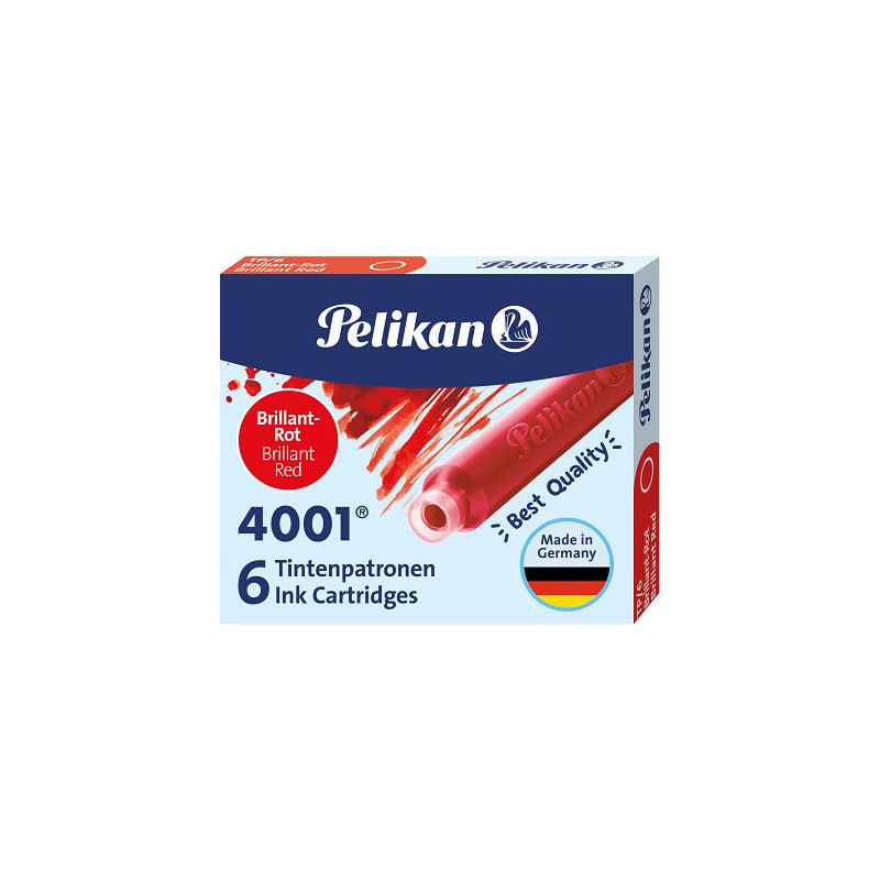 CARTOUCHE ENCRE PELIKAN TP6 ROUGE 6PCS (400142567)