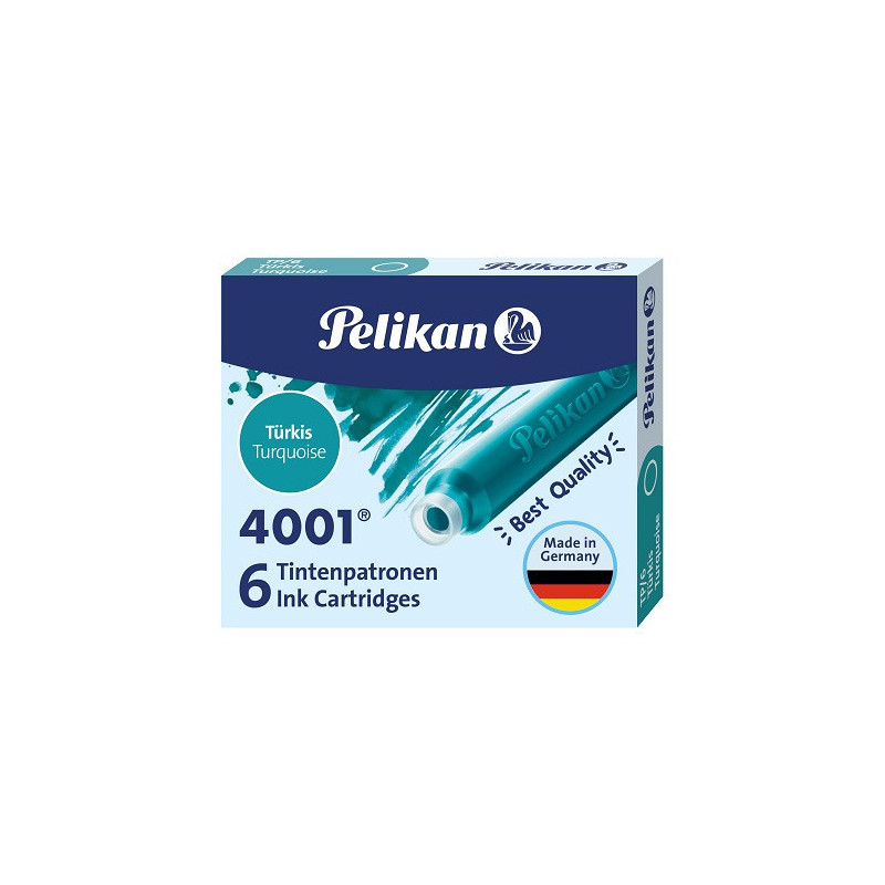CARTOUCHE ENCRE PELIKAN TP6 TURQUOISE 6PCS (400142569)