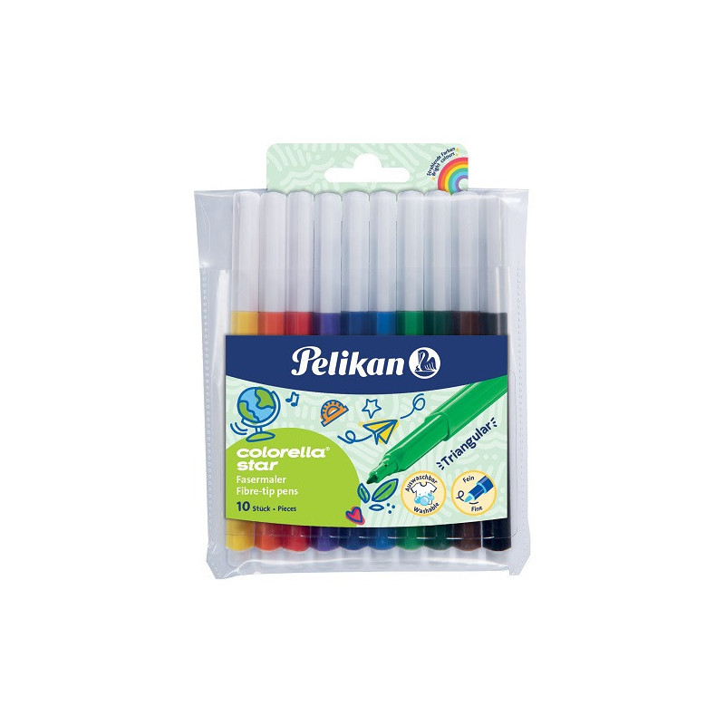 FEUTRE ECO.PELIKAN COLORELLA TRIANGUL.10PCS (300011634)