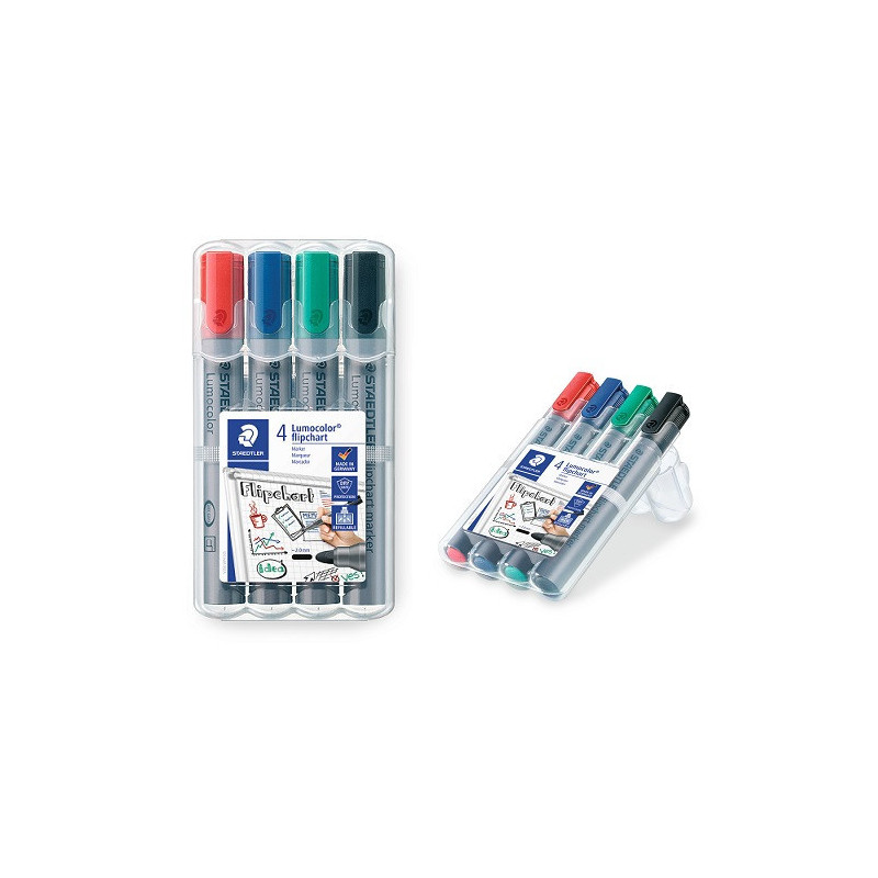 MARQUEUR FLIPCHART STAEDTLER 4PCS 2MM POINTE RONDE